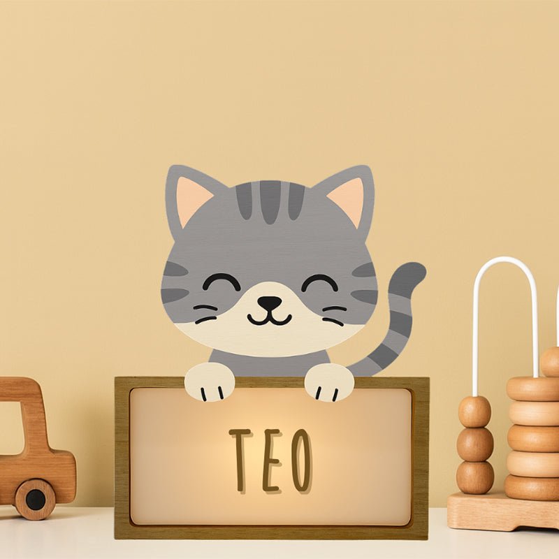 Lampara Infantil Personalizada Gato - Nanetes